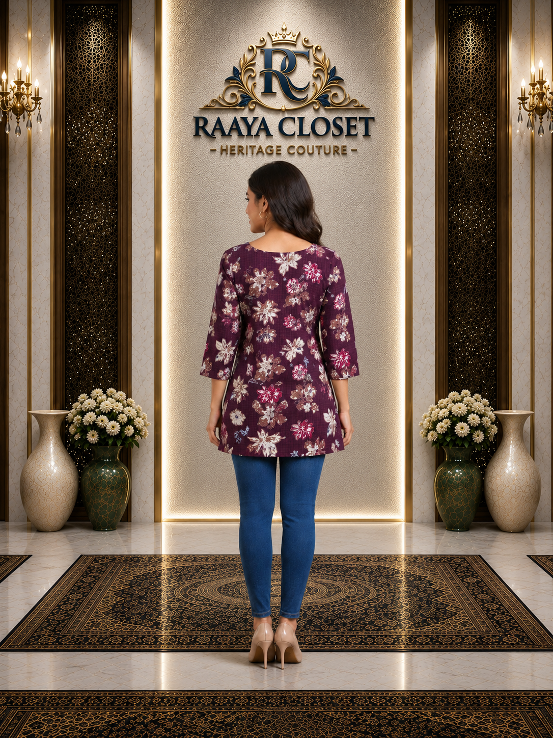 Raaya Closet Heritage Couture – Women's Floral Mill Print Tunic
