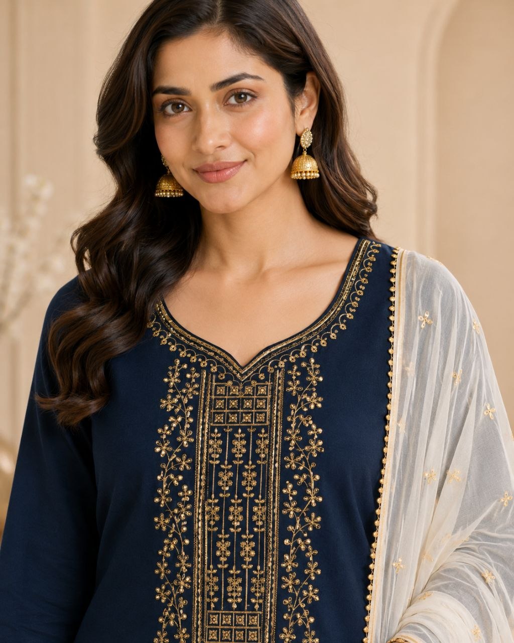 Raaya Closet | Designer Taffeta Silk Kurti Set with Tissue Dupatta