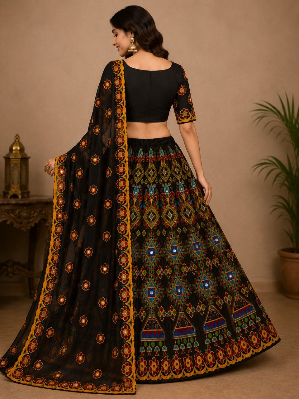 Raaya Closet | Festive Chinon Chain-Work Chaniya Choli Set