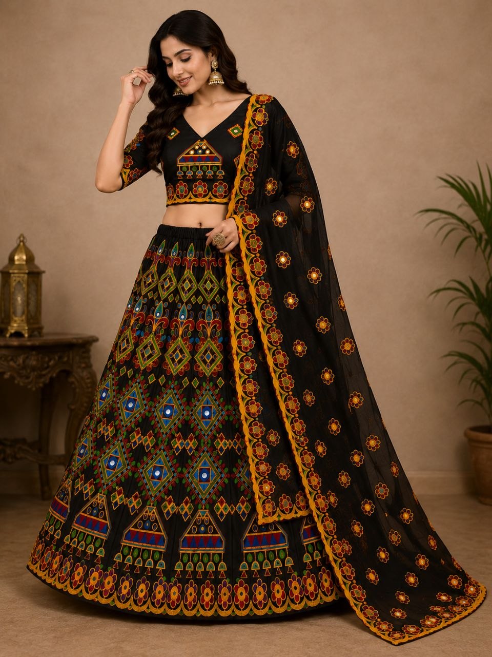 Raaya Closet | Festive Chinon Chain-Work Chaniya Choli Set