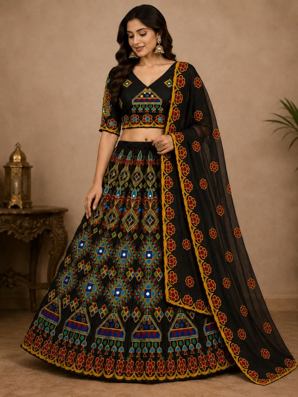 Raaya Closet | Festive Chinon Chain-Work Chaniya Choli Set